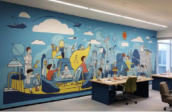 芒市办公室墙绘的特点。