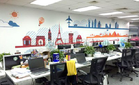 芒市教你设计办公室墙绘的方法。